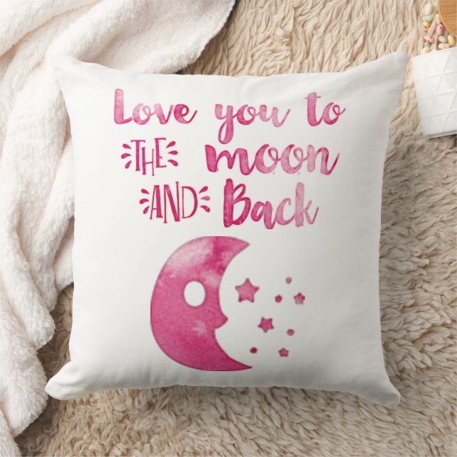 Celestial Watercolor Love You to Moon And Back Cushion (Blanket)