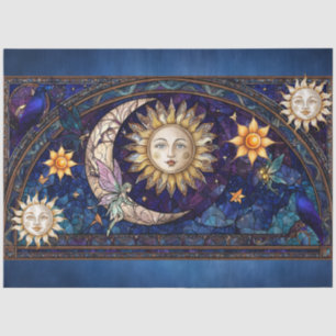 Celestial Watercolor Mosaic Stained Glass  Tissue Paper