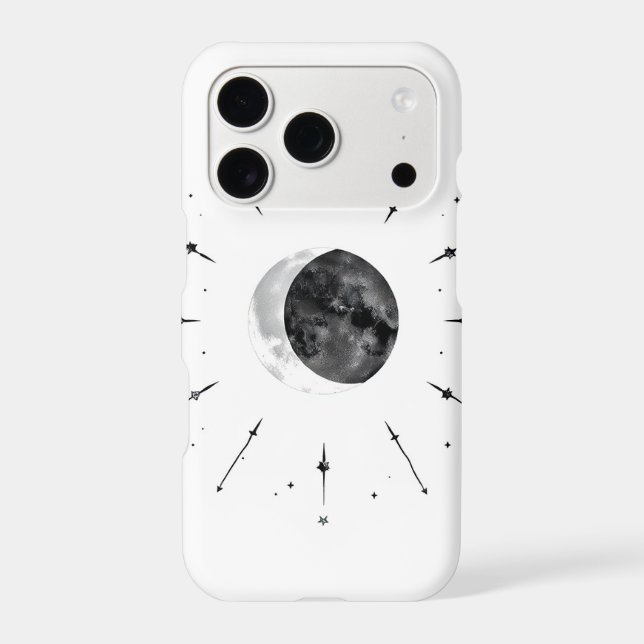 Celestial Watercolor Phone Case - Mono & Silver (Back)