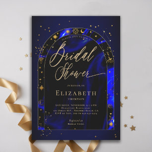 Celestial Waters Starry Zodiac Arch Bridal Shower Invitation
