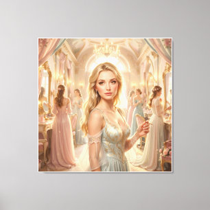 Celestial Waves & Art Nouveau Swirls Canvas Print
