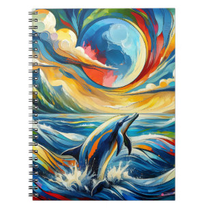 Celestial Waves Dolphin Notebook