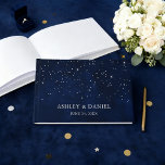 Celestial Wedding Blue Night Stars Wedding Guest Book<br><div class="desc">Celestial Wedding Guest Book. Watercolor blue night sky with stars.</div>