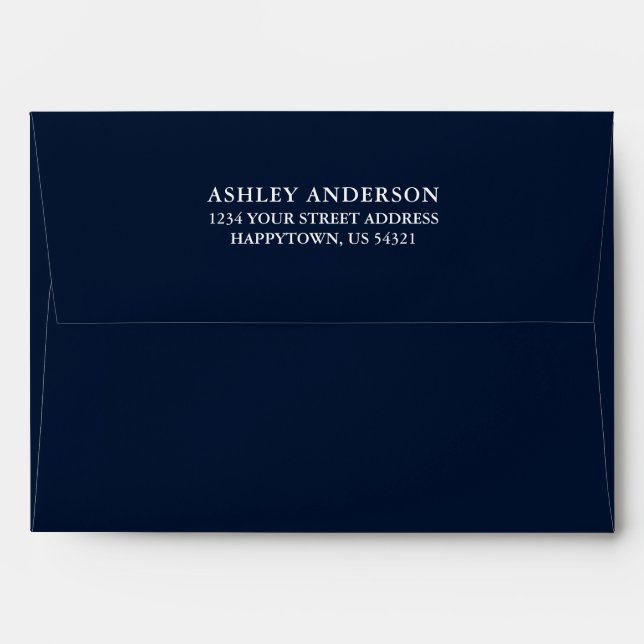 Celestial Wedding Blue Sky Stars Return Address Envelope (Back (Top Flap))