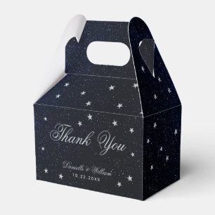 Celestial Wedding Blue Starry Night Calligraphy Favour Box