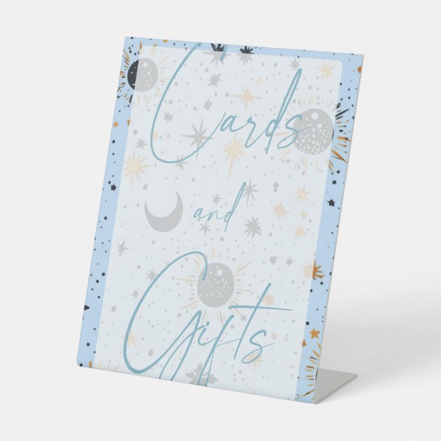 Celestial Wedding Cards & Gifts Pedestal Sign (Front)
