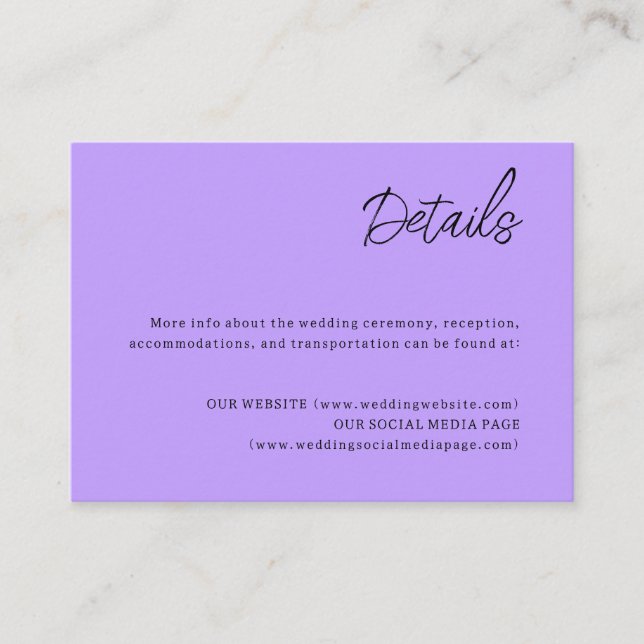 Celestial Wedding Details Enclosure Card (Front)