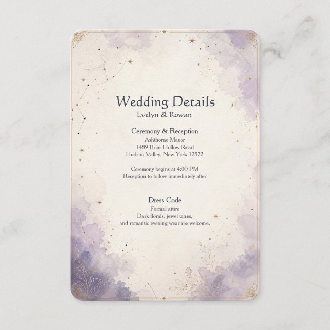 Celestial Wedding Details Enclosure Card (Front)