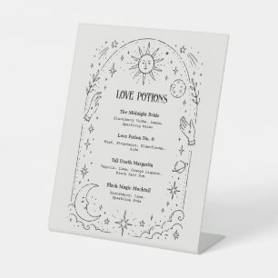 Celestial Wedding Drink Menu Pedestal Sign