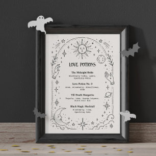 Celestial Wedding Drink Menu Poster