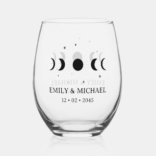 Celestial Wedding Favour Stemless Wine Glass
