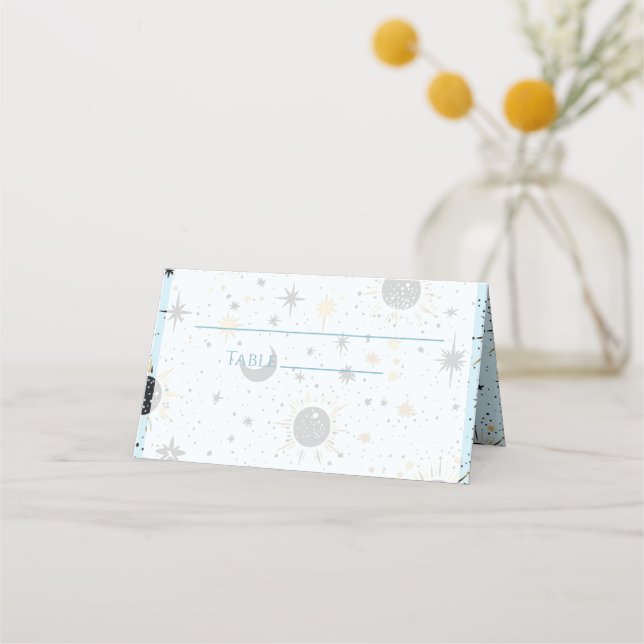 Celestial Wedding Folded Place Card (Front)