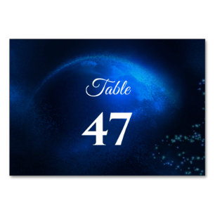 Celestial wedding Full Blue Moon & Stars Midnight Table Number