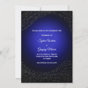 Celestial wedding Full Moon & Stars Midnight blue Invitation