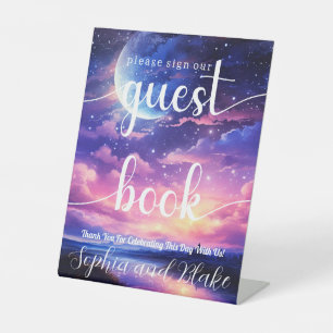 Celestial Wedding Guest Book Pedestal Sign