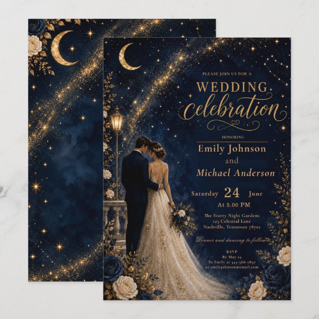 Celestial Wedding Invitation (Front/Back)