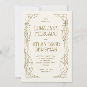Celestial Wedding Invitation Art Deco