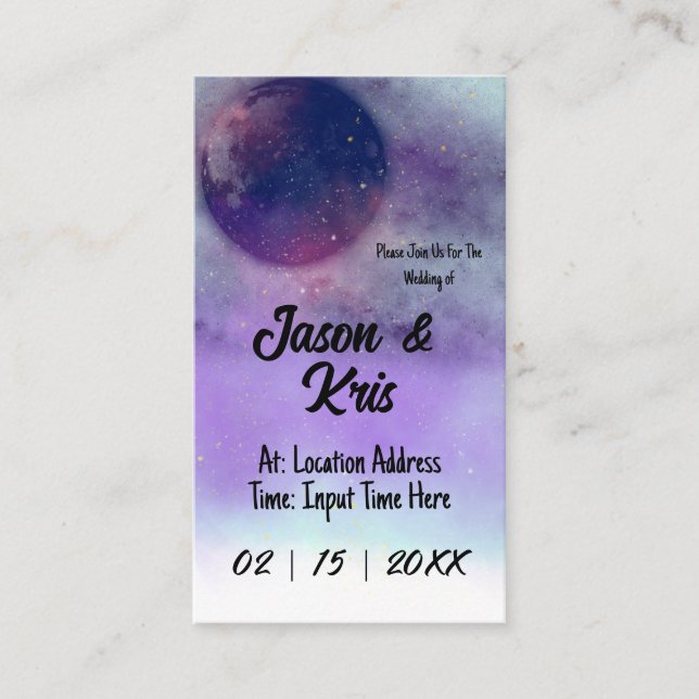 Celestial Wedding Invitation Moon Wedding Invite (Front)