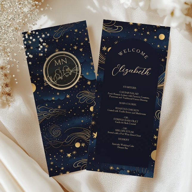 Celestial Wedding Menu with Guest Name (Creator Uploaded)