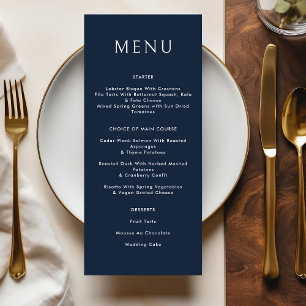 Celestial Wedding Moon Dark Blue Golden Menu