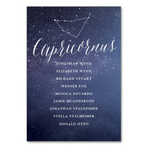 Celestial Wedding Seating Chart Card Capricornus