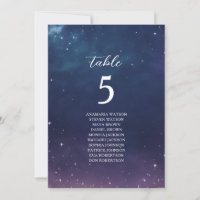 Celestial Wedding Seating Chart with Table Number