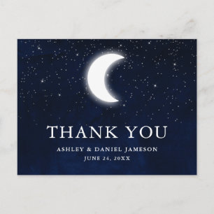 Celestial Wedding Sky Moon Stars Thank You Postcard