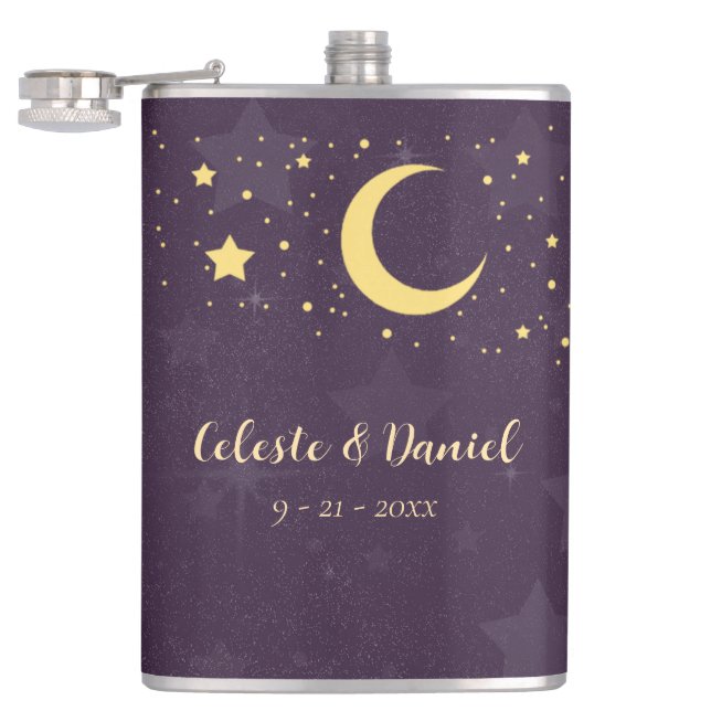 Celestial Wedding Starry Sky  Hip Flask (Opened)
