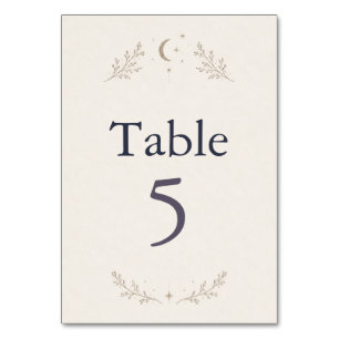 Celestial Wedding Table Number Card
