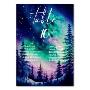 Celestial Wedding Table Numbers With Guest Names