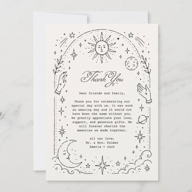 Celestial Wedding Thank You Card (Front)
