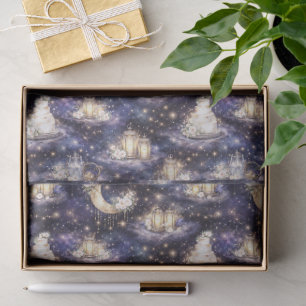 Celestial Wedding Watercolor Moon Cake Stars Tissue Paper