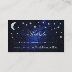 Celestial Wedding Website Moon & Stars Blue Night Enclosure Card