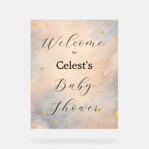 Celestial Welcome Sign Vertical Gold Stars Moons