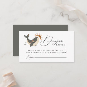 Celestial Whale Diaper Raffle Enclosure Card
