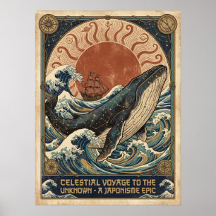 Celestial Whale Voyage Japonisme Epic Wall Art