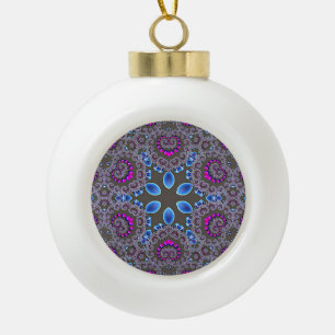 Celestial Whirl Ceramic Ball Christmas Ornament