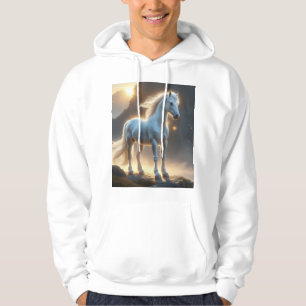 Celestial White Horse Fantasy Art T-Shirt 🌄✨ Hoodie