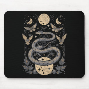 Celestial Wiccan Snake Moth Moon Phases Witch Paga Mouse Mat