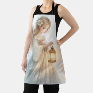 Celestial Winter Angel Lantern of Comfort Apron