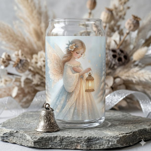 Celestial Winter Angel Lantern of Comfort Can Glass