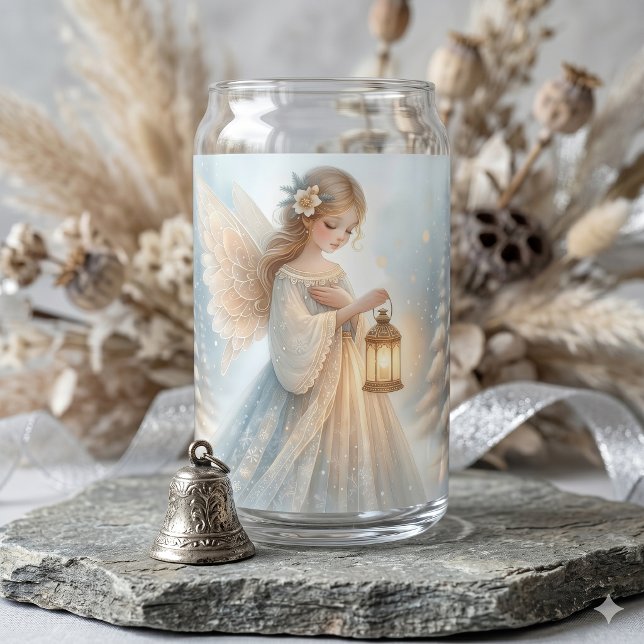 Celestial Winter Angel Lantern of Comfort Can Glass (Celestial Winter Angel Lantern of Comfort Can Glass)