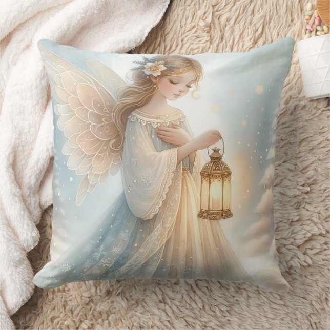 Celestial Winter Angel Lantern of Comfort Cushion (Blanket)