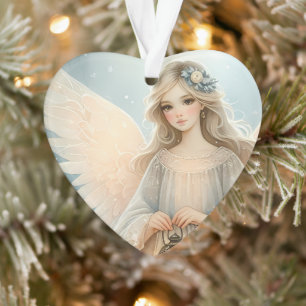 Celestial Winter Angel Lantern of Grace Ornament