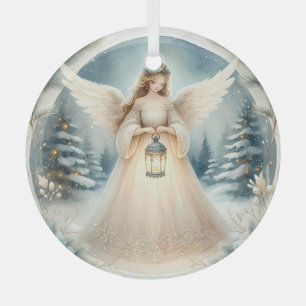 Celestial Winter Angel Lantern of Hope Glass Tree Decoration