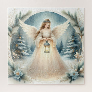 Celestial Winter Angel Lantern of Hope Jigsaw Puzzle