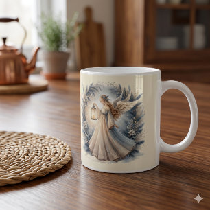 Celestial Winter Angel Lantern of Peace Coffee Mug