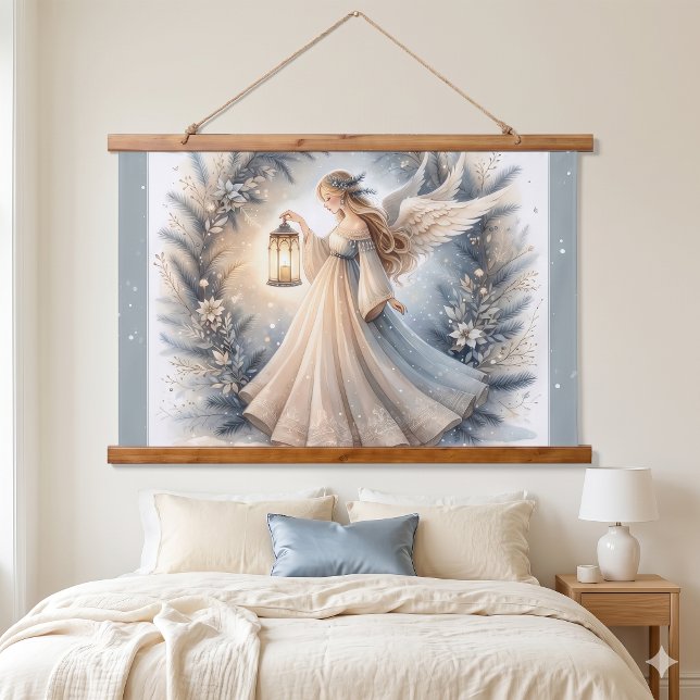 Celestial Winter Angel Lantern of Peace Hanging Tapestry (Celestial Winter Angel Lantern of Peace Hanging Tapestry)