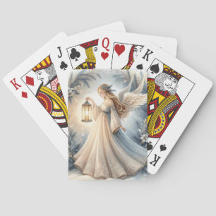 Celestial Winter Angel Lantern of Peace Playing Cards