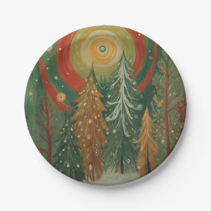 Celestial Winter Grove Paper Plate